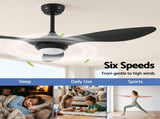 Devanti 52'' Ceiling Fan DC Motor w/Light w/Remote - Black CF-B-52-310B-BK