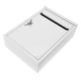 White Lockable Wall Mount Letter Box for Donation Suggestion and Ballot Collection V1370-AZ4-20847