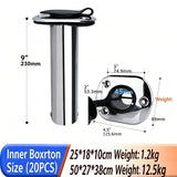 2 Pcs Stainless Steel Flush Mount Rod Holder 90&deg, Marine Fishing Rod Holder with PVC Liner & Drain V1188-MS-811-014