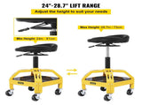 Rolling Garage Stool, 300LBS Capacity, Adjustable Height from 24 in to 28.7 in, Mechanic Seat with V952-HSGLJGCKXCDBDZBARV0