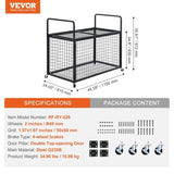 VEVOR Rolling Sports Ball Storage Cart, Lockable Basketball Cage with Double Lids, Sport Equipment V952-QL452425YCTJG7AS3V0