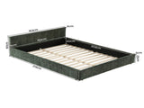 Artiss Queen Bed Frame Chenille Heavy Duty Platform Base Green 300kg Support No Box Spring Needed BFRAME-I-OASIS-Q-GN-AB