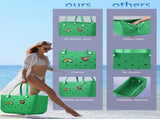 EVA Beach Tote Bag for Swimming, Pool & Travel Waterproof Washable Rubber Handbag with 2 Random V1107-CS-STDDBLS