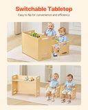 VEVOR Weaning Table and Chair Set Montessori Toddler Desk with 2 Chairs Wood V952-ETDNZY265201MXF9VV0