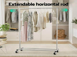 Artiss 2X Clothes Rack Airer Rail Coat Garment Stand Adjustable Hanger HANGER-157H-S-SIX2