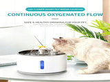 2.4L Pet Water Fountain - USB Powered Cat Water Dispenser with Filter and Flower Spout - Stainless V1259-PET-02-FOUNTAIN-GRY