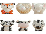 Cute Animal Succulent Planter Pot with Drainage Hole, Cartoon Cow Elephant Ceramic Flower Plant Pot V1192-AZ-W-20359