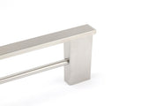 Brushed Nickel Square Towel Rail Rack 600mm Double Hanger Holder Bar Bathroom V1233-8700360BN