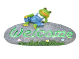 Welcome Frog Statue Luminous Garden Decor Resin Craftwork Patio Yard Lawn Animal Ornament for Indoor V1294-YM0718-3111210480711