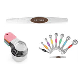 Stainless Steel Measuring Cups and Spoons Set with Leveler V1263-JX-8153