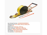 Ratchet Straps, 50.8 mm x 9.1 m, Heavy Duty Tie Down Straps with Double J Hook, 4536 kg Break V952-SJGJLD2X3010VZ6IN001V0