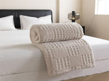 Light coffee color 180*200cm Thickened Double-Sided Plush Waffle Weave Throw Blanket - Anti-Static V888-ELOSUNG50801