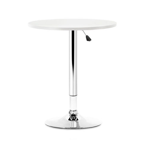 Artiss Bar Table Gas Lift Round White BA-K-TB304-WH