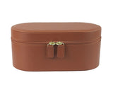 Brown Elegant PU Leather Makeup & Toiletry Bag - Large Capacity Travel Cosmetic Organizer with Brush V888-ELOSUNG27381