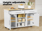Artiss Kitchen Island Trolley Rolling Serving Cart Storage Drawer Cabinet 100cm White FUR-S-KI-100-WH-AB