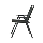 Gardeon Outdoor Chairs Portable Folding Camping Chair Steel Patio Furniture ODF-CHAIR-FOLD-BK-2X