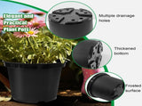 5 Gallon 12 Inch Plastic Nursery Pots, Plant Containers with Drainage Holes, Round Sturdy Garden V1258-DP02-C-1473