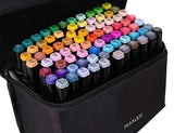 80-Pack Double-Sided MultiColor Marker Pens with Case V1237-ZY-506-0026