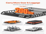 Roof Rack Basket, 1300 x 910 x 105 mm, Universal Rooftop Carrier with 44.1 x 34.3 x 10.2 in V952-HKSXLK5136IN4B8AWV0