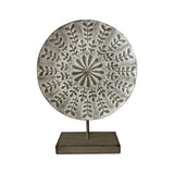 Round Contemporary Zen Plaque On Base Metal 40cm V637-92068PLQ