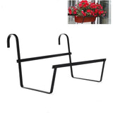 2Pcs Railing Flower Box Holder Metal Flower Pot Stand Hanging Railing Flower Pot Bracket for V1369-AZ3-W-16450