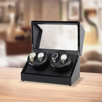 Automatic Quad Watch Winder Wood Display Box Case Motor Rotation Storage V63-827071