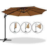 Instahut 3m Outdoor Umbrella Cantilever 360 Degree Tilt Beach Roma Beige UMB-ROMA-8RIB-BG