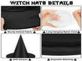 24 PCS Halloween Witch Hats, Black Hanging Witch Hats Porch Yard Decor Witch Costume Accessories V1107-129-24162-BLK-24PCS
