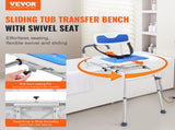 Sliding Tub Transfer Bench 360 Degree Swivel Seat, Height Adjustable Bathtub Transfer Bench V952-YDSYGZYTLSLKWI7XNV0