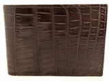 Mens Slim Genuine Skin Crocodile Leather Wallet Bi Fold Gift - Brown V563-BR-AC04-BRWN