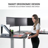 Fortia Corner Standing Desk, 1730W x 1730W x 750D, 3 Motors, 120kg Load, Sit to Stand Up Electric V219-OFFCMBEQC3KC3S