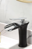 Basin Hot and Cold Water Faucet Waterfall Spout, Antique Brushed Finish, Short Model, Vintage V1107-113-76625-BLAG-135MM