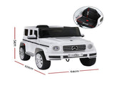 Kids Ride On Car Licensed G500 Electric Toys Horn Remote 12V White RCAR-G500-LS-WH
