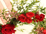 Valentine's Day Wreath Decoration Artificial Rose Ribbon Wreath Heart Shaped Simulated Spring V1294-YM0718-211103LS04-2