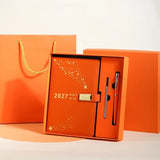 2027 Hardcover Daily Planner Textured Faux Leather Cover, Smooth Eye-Friendly Thick Paper, Gift Box V1232-BJBLH-002