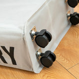 Foldable Laundry Basket Oxford Cloth Easy Install Storage Basket with Mesh Pulleys White V1294-YM0717-3112220061011