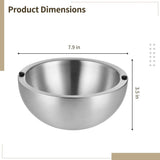 304 Stainless Steel Salad Bowl with Silicone Plug, 7.9" x 3.5" Insulated Dip Bowl for Hot or Cold V1369-AZ3-W-08795