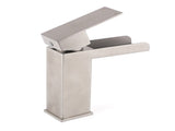 WELS Brushed Nickel Cubic Square Basin Mixer Waterfall Faucet Vanity Laundry Tap V1233-KSQ105BS