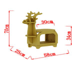Yellow Small Creative Reindeer-Shaped Solid Wood Bookshelf for Kids V888-ELOSUNG28534