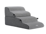 i.Pet Dog Stairs and Bed 2-in-1 Sofa Car Foam Non-Slip Washable Pet Stairs Indoor Grey FDR-D-FOAM-4T-2IN1-GR