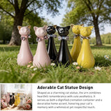 Handcrafted Cat Statue Ceramic Ashes Urn for Cats - Beloved Pet Cremation Urn, Funeral V1107-135-49479-WHT