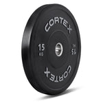 CORTEX 15kg Black Series V2 50mm Rubber Olympic Bumper Plate V420-CSWP-OBPV215-2