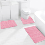 Bathroom Rugs Sets 3 Piece, Absorbent Non-Slip Bath Mat, Super Soft U-Shaped Toilet Rug, Bathroom V1369-AZ3-W-09639