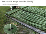 Khaki Single Outdoor Foot Pump Inflatable Sleeping Pad - 40D Nylon Camping Air V888-ELOSUNG56187-4