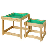 Keezi Kids Sandpit Wooden Sandbox Sand Pit Water Table Outdoor Toys 101cm KS-WSB-NAT