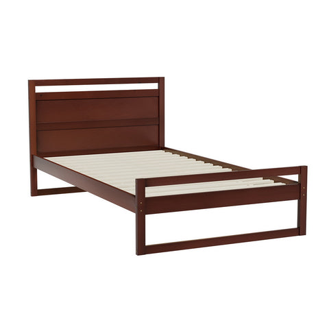 Artiss Bed Frame King Single Size Wooden Walnut WITTON WBED-WITTON-KS-WAL-AB