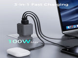 Aukey Comet 100W PD Fast Wall Charger GaN USB-C with 100W 1.8m USB-C to C Cable V1089-LLYSAUN1064060