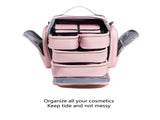 Large Capacity Travel Makeup Backpack with 5 Removable Organizer Cases & Jewelry Roll V888-ELOSUNG37003