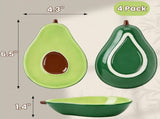 4 Pack Avocado Spoon Rest for Stove Top, 6.5 Inch Cute Ceramic Holder, Heat-Resistant Kitchen V1259-DP01-A-1028