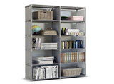 10 Cube Storage Shelves Closet Organizer Storage Cabinet Shelf Waterproof Non-woven Fabric V1294-YM0901-H48696SGY